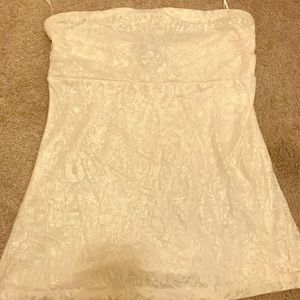 White strapless top